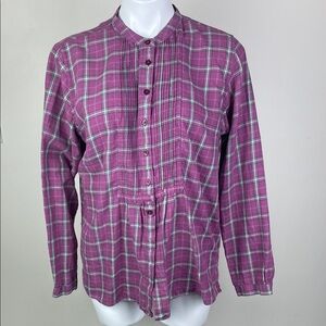 Button Front Plaid Tunic